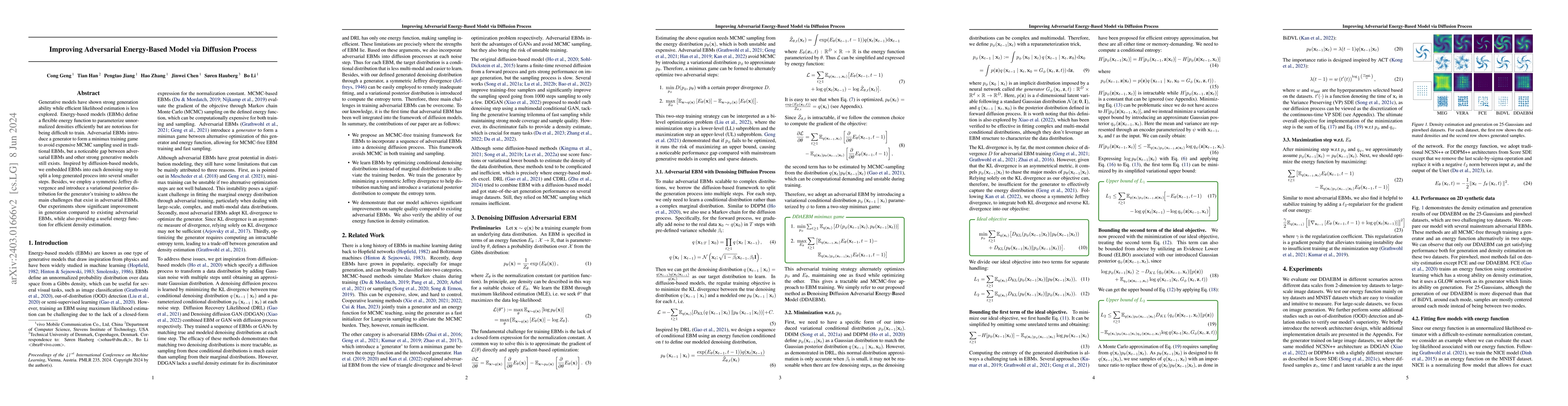 Thumbnail for Improving Adversarial Energy-Based Model via Diffusion Process