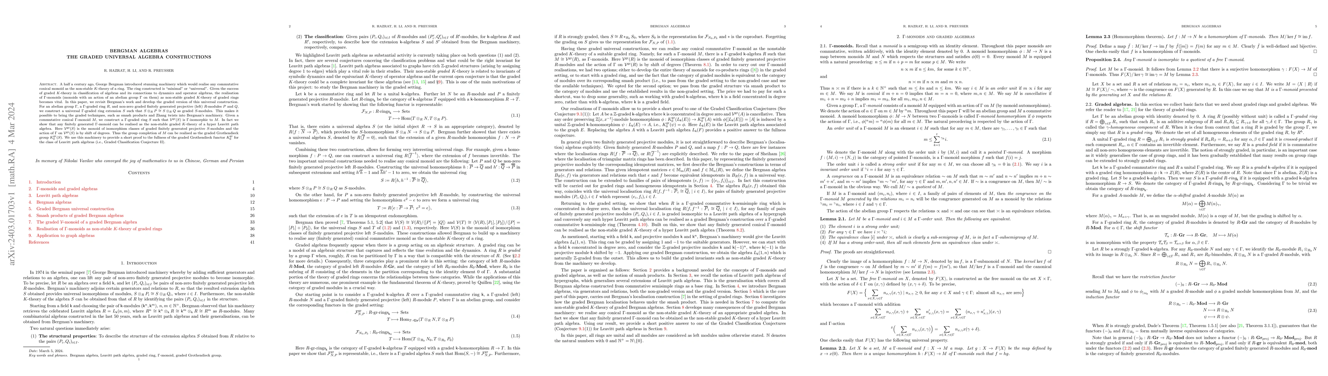 Thumbnail for Bergman algebras: The graded universal algebra constructions