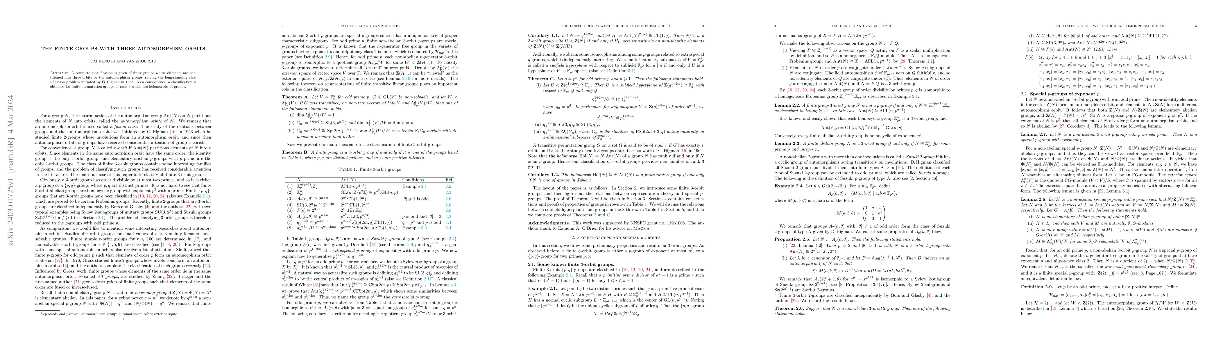 Thumbnail for The finite groups with three automorphism orbits