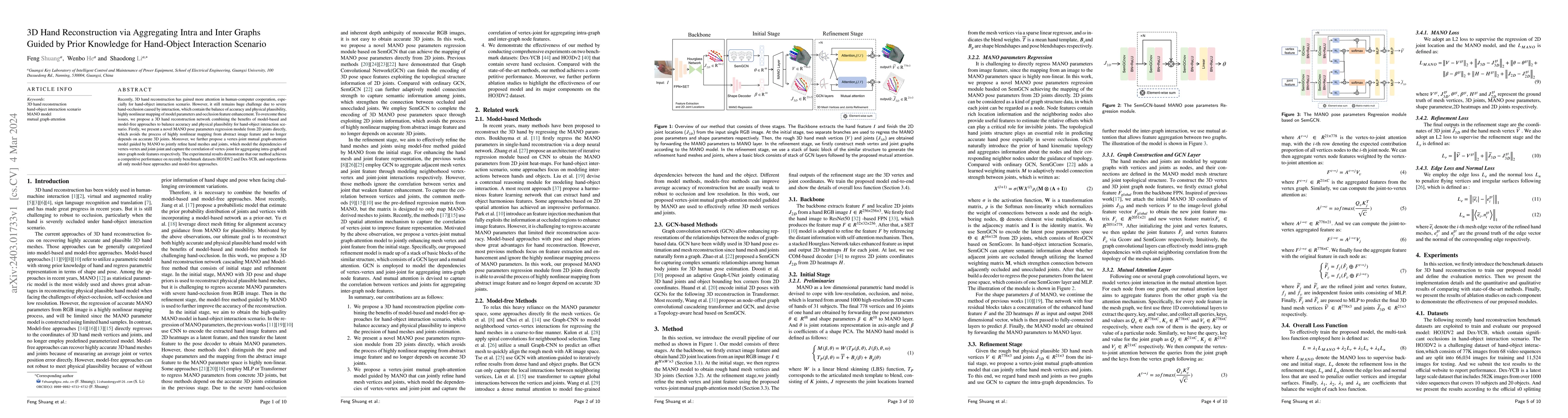 Thumbnail for 3D Hand Reconstruction via Aggregating Intra and Inter Graphs Guided by
  Prior Knowledge for Hand-Object Interaction Scenario