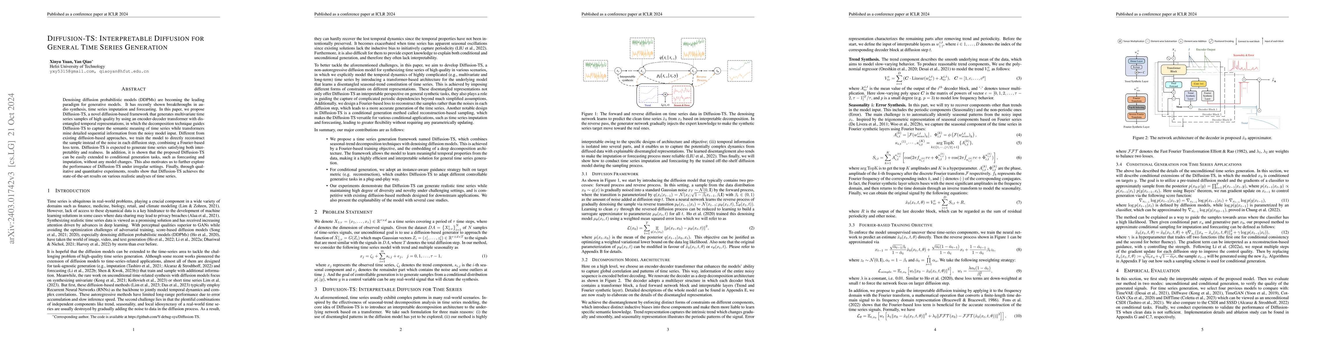 Thumbnail for Diffusion-TS: Interpretable Diffusion for General Time Series Generation