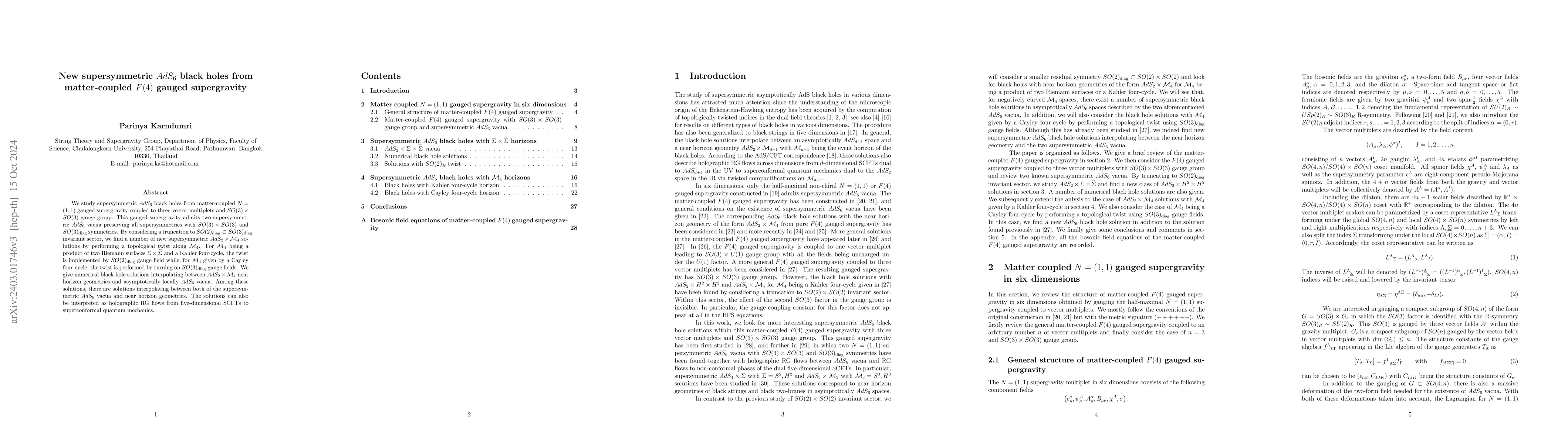 Thumbnail for New supersymmetric $AdS_6$ black holes from matter-coupled F(4) gauged
  supergravity