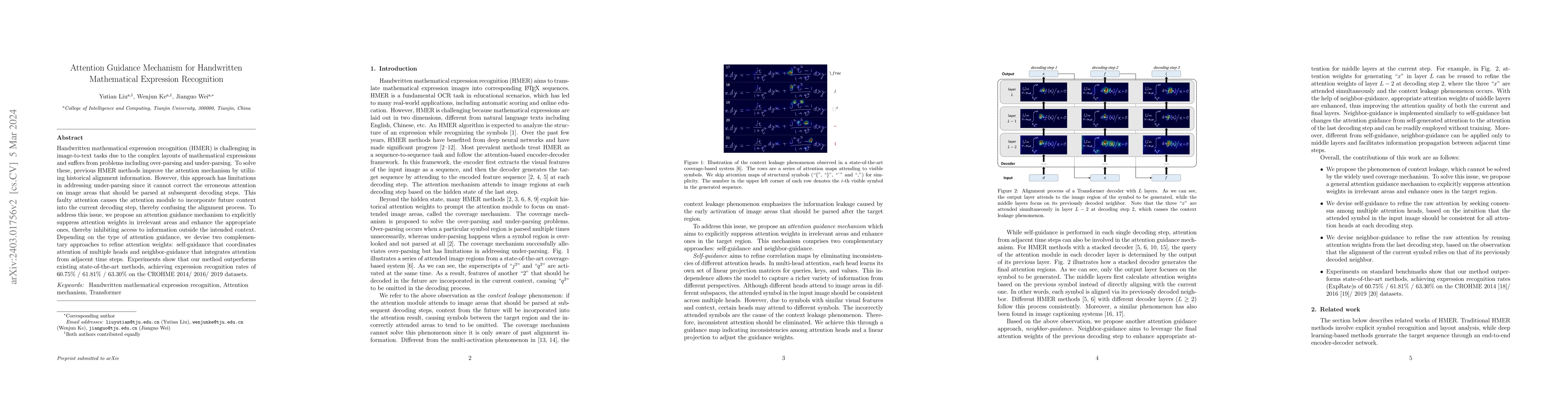 Thumbnail for Attention Guidance Mechanism for Handwritten Mathematical Expression
  Recognition