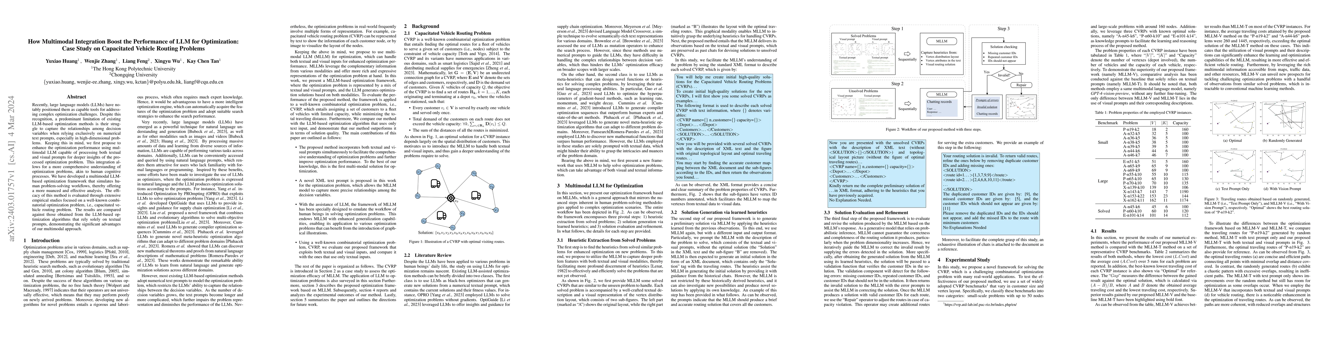 Thumbnail for How Multimodal Integration Boost the Performance of LLM for
  Optimization: Case Study on Capacitated Vehicle Routing Problems