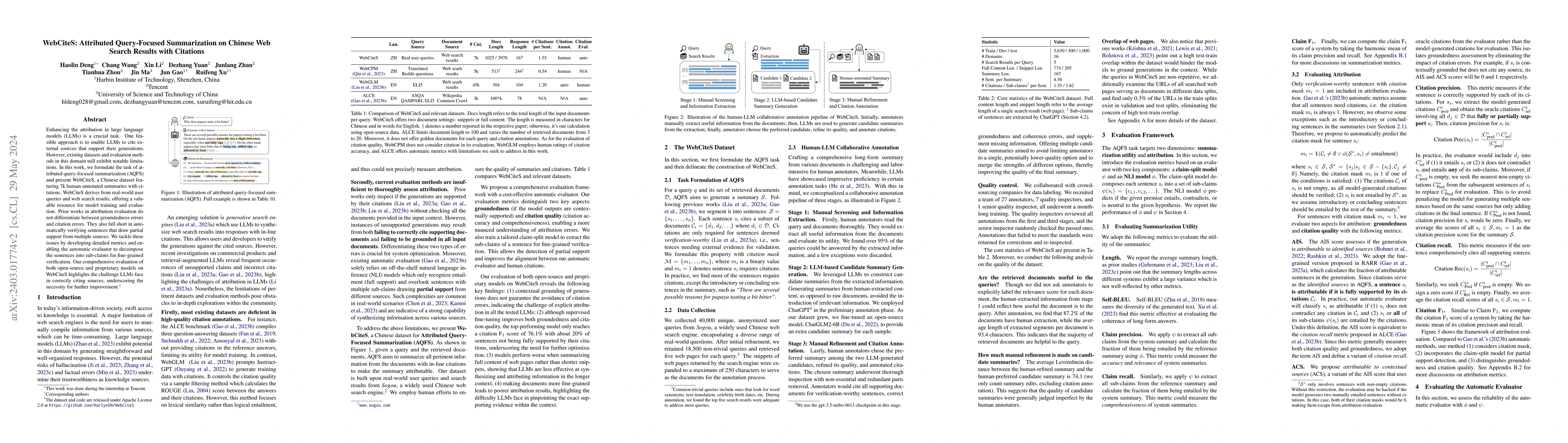Thumbnail for WebCiteS: Attributed Query-Focused Summarization on Chinese Web Search
  Results with Citations