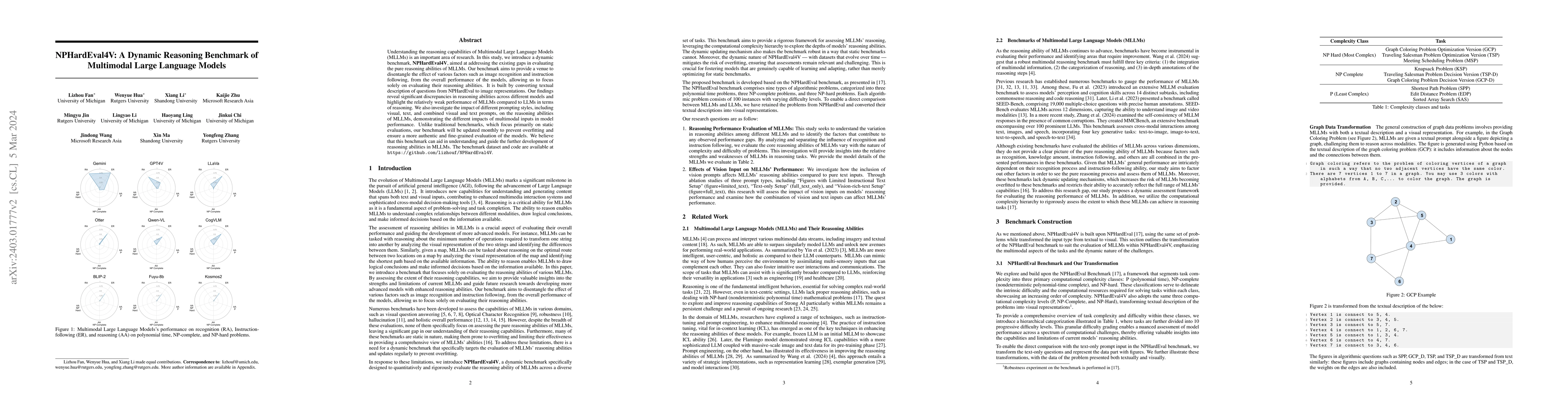 Thumbnail for NPHardEval4V: A Dynamic Reasoning Benchmark of Multimodal Large Language
  Models