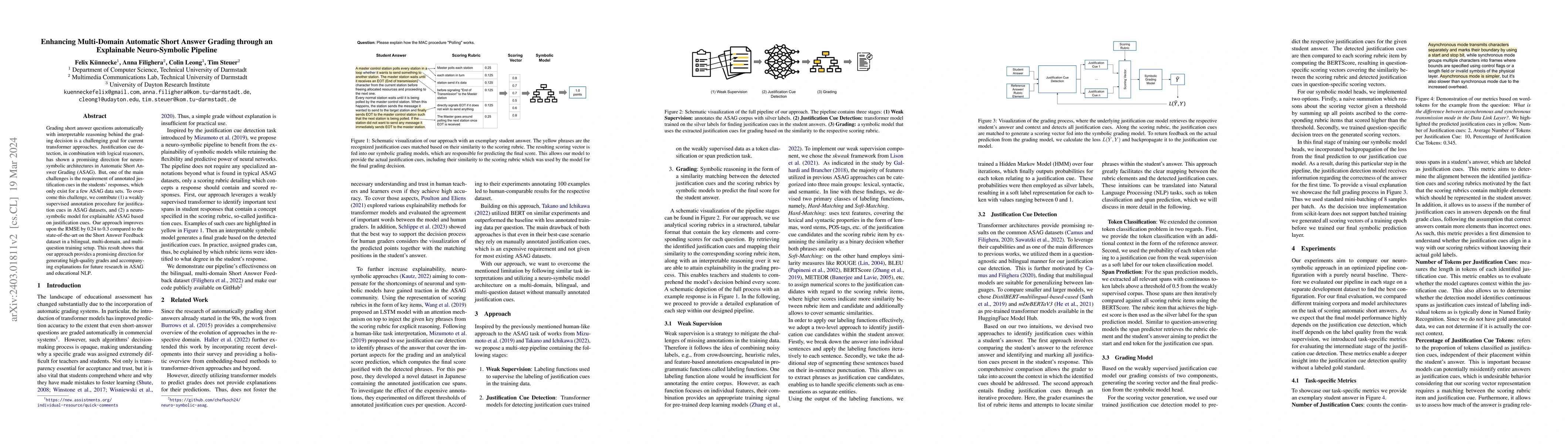 Thumbnail for Enhancing Multi-Domain Automatic Short Answer Grading through an
  Explainable Neuro-Symbolic Pipeline