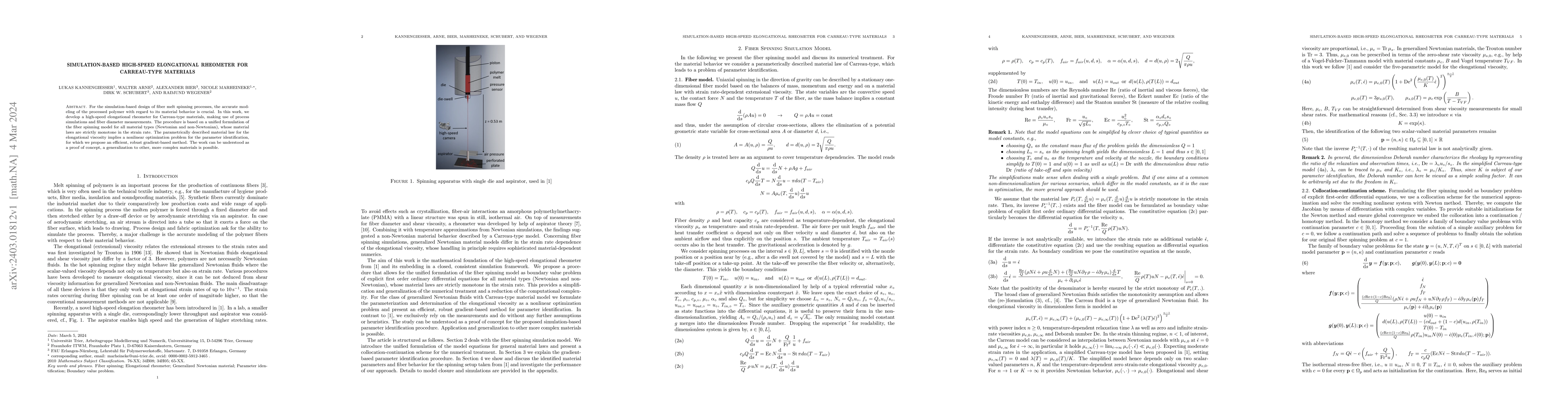 Thumbnail for Simulation-based High-Speed Elongational Rheometer for Carreau-type
  Materials