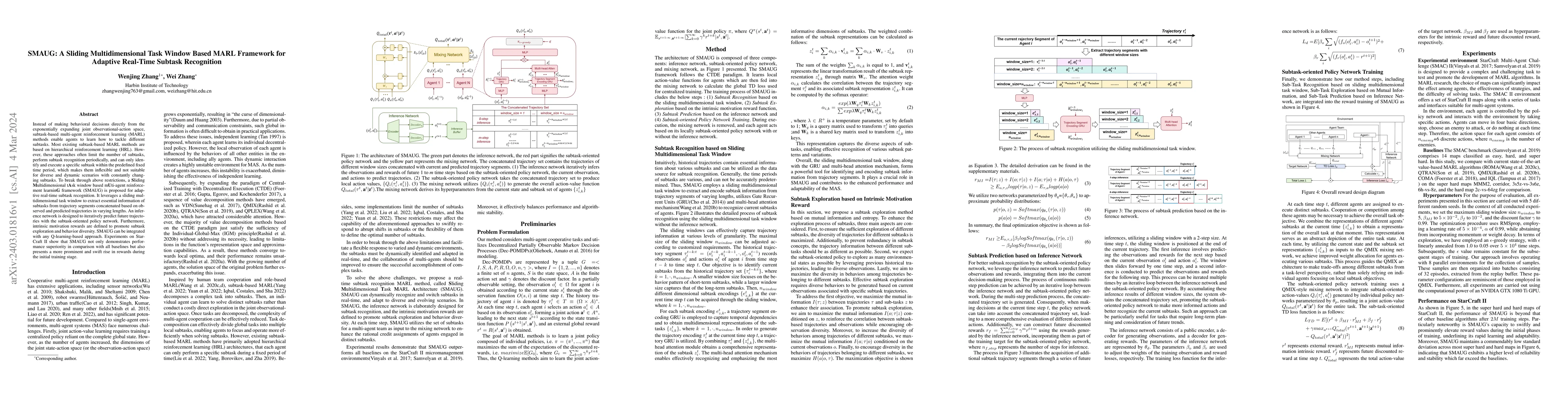 Thumbnail for SMAUG: A Sliding Multidimensional Task Window-Based MARL Framework for
  Adaptive Real-Time Subtask Recognition