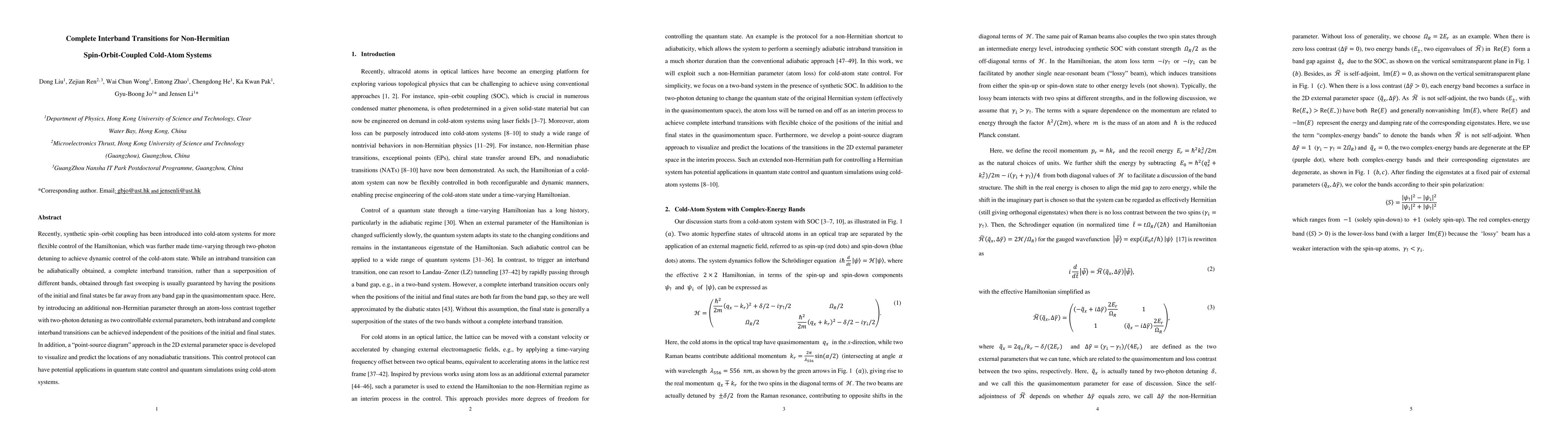 Thumbnail for Complete Interband Transitions for Non-Hermitian Spin-Orbit-Coupled
  Cold-Atom Systems