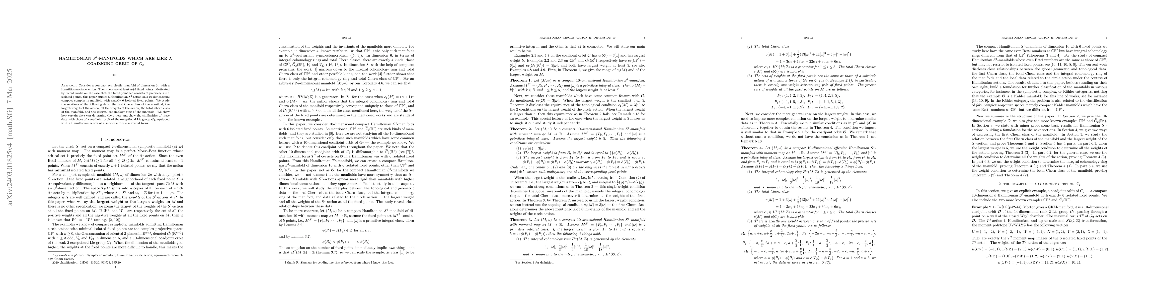 Thumbnail for Hamiltonian $S^1$-manifolds which are like a coadjoint orbit of $G_2$