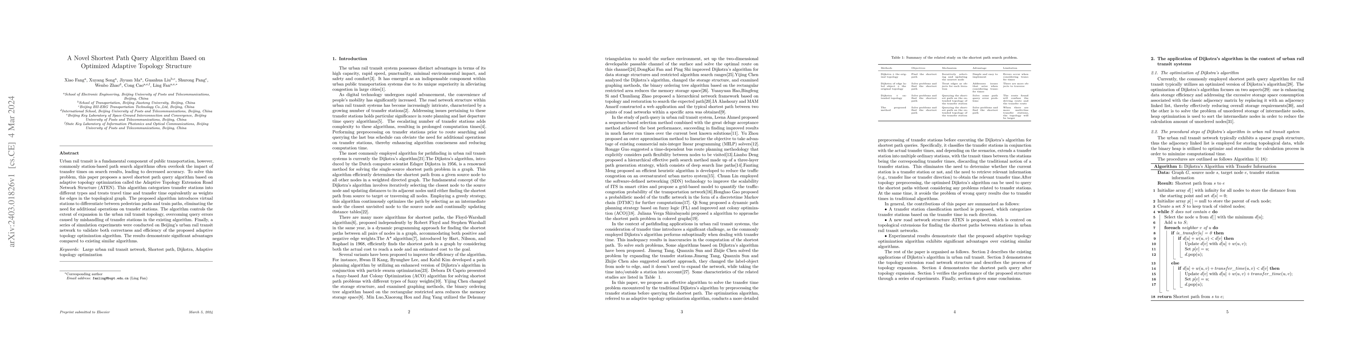 Thumbnail for A Novel Shortest Path Query Algorithm Based on Optimized Adaptive
  Topology Structure