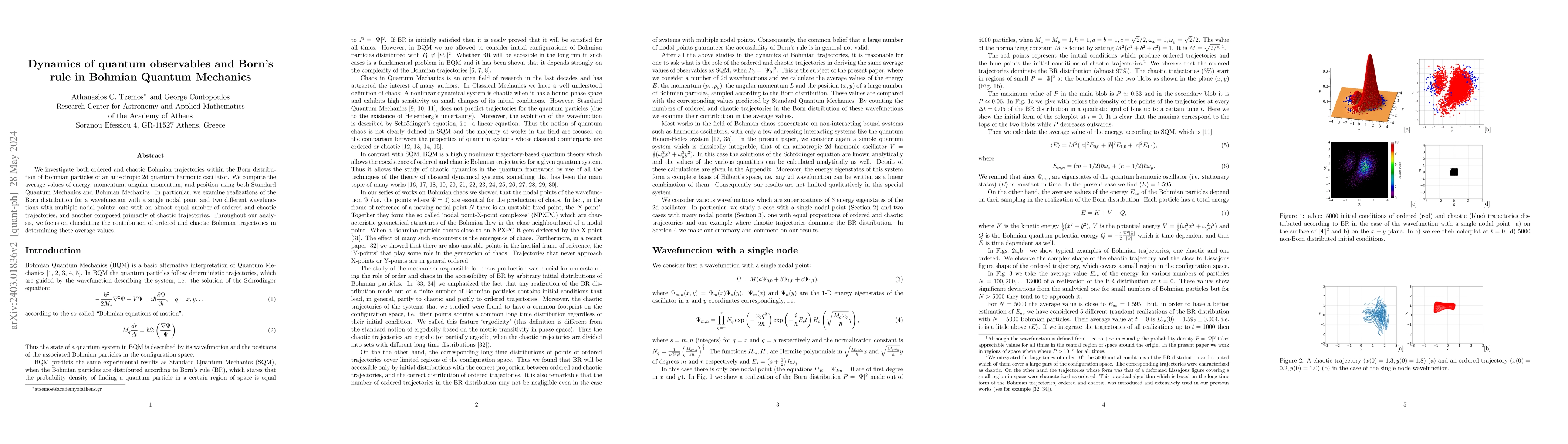 Thumbnail for Dynamics of quantum observables and Born's rule in Bohmian Quantum
  Mechanics