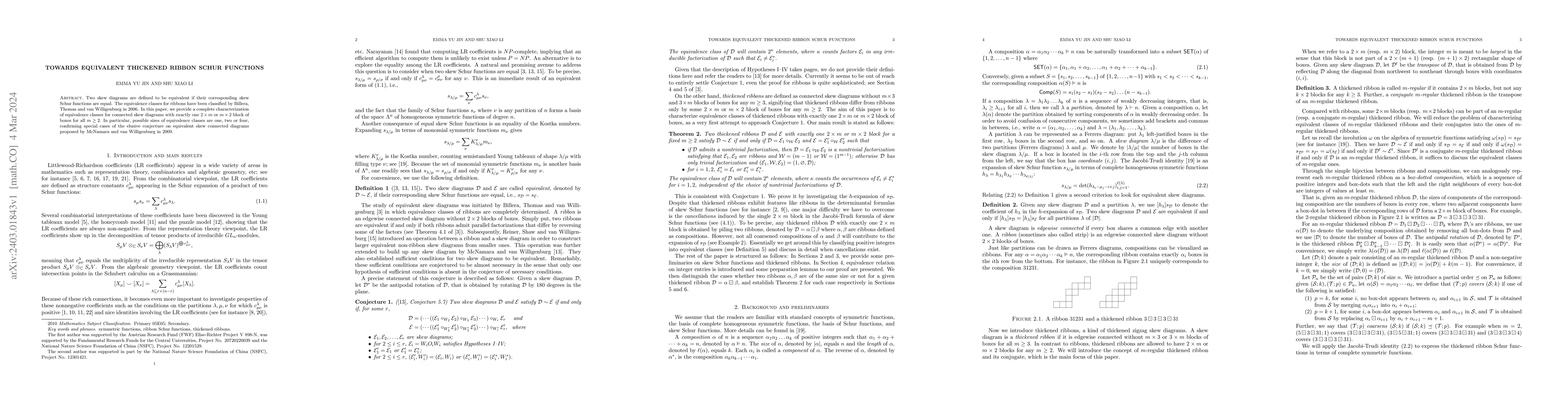 Thumbnail for Towards equivalent thickened ribbon Schur functions