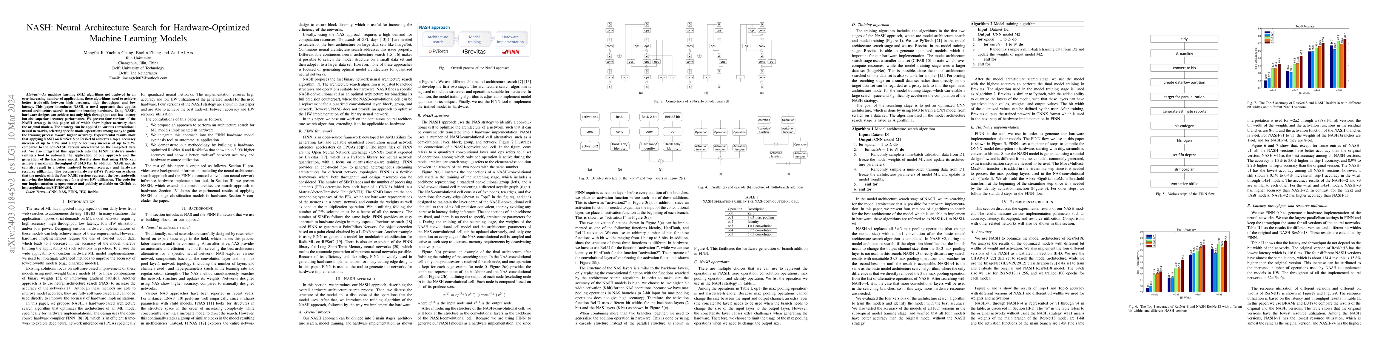 Thumbnail for NASH: Neural Architecture Search for Hardware-Optimized Machine Learning
  Models