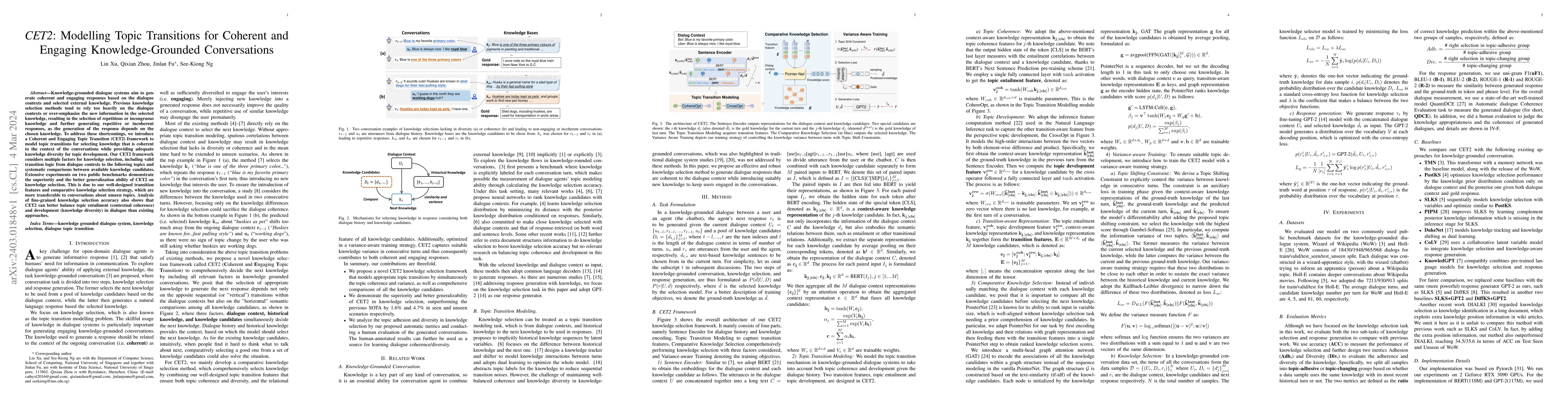 Thumbnail for CET2: Modelling Topic Transitions for Coherent and Engaging
  Knowledge-Grounded Conversations