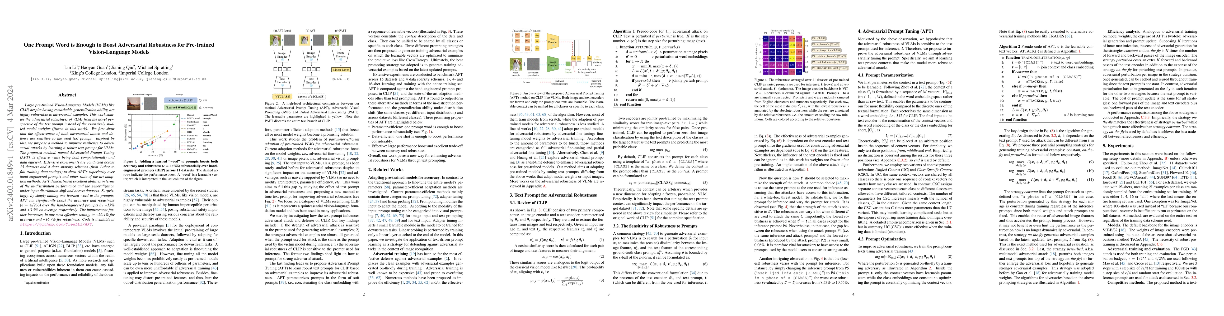 Thumbnail for One Prompt Word is Enough to Boost Adversarial Robustness for
  Pre-trained Vision-Language Models