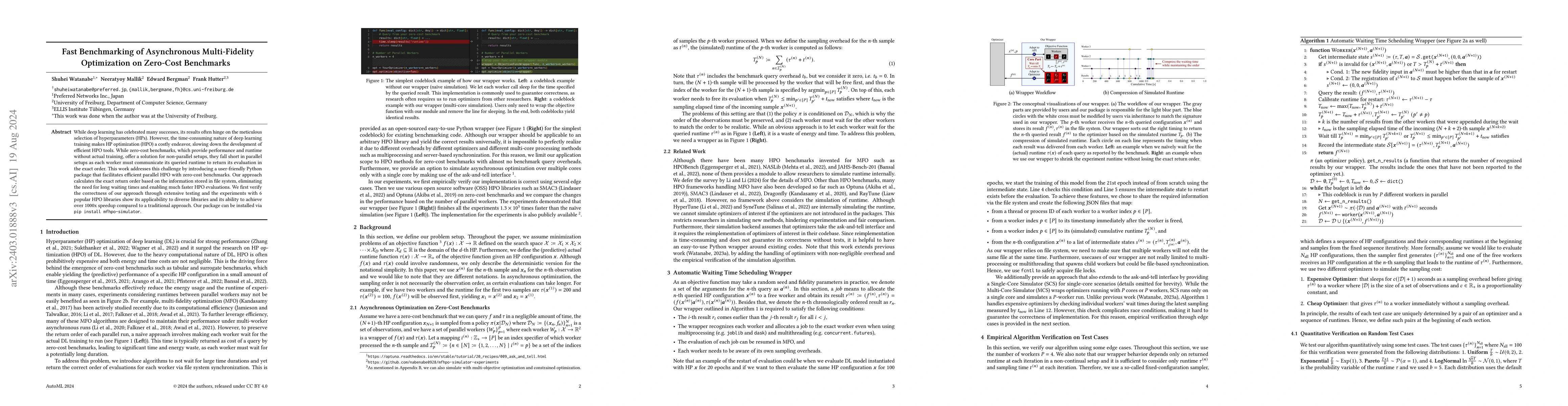 Thumbnail for Fast Benchmarking of Asynchronous Multi-Fidelity Optimization on
  Zero-Cost Benchmarks