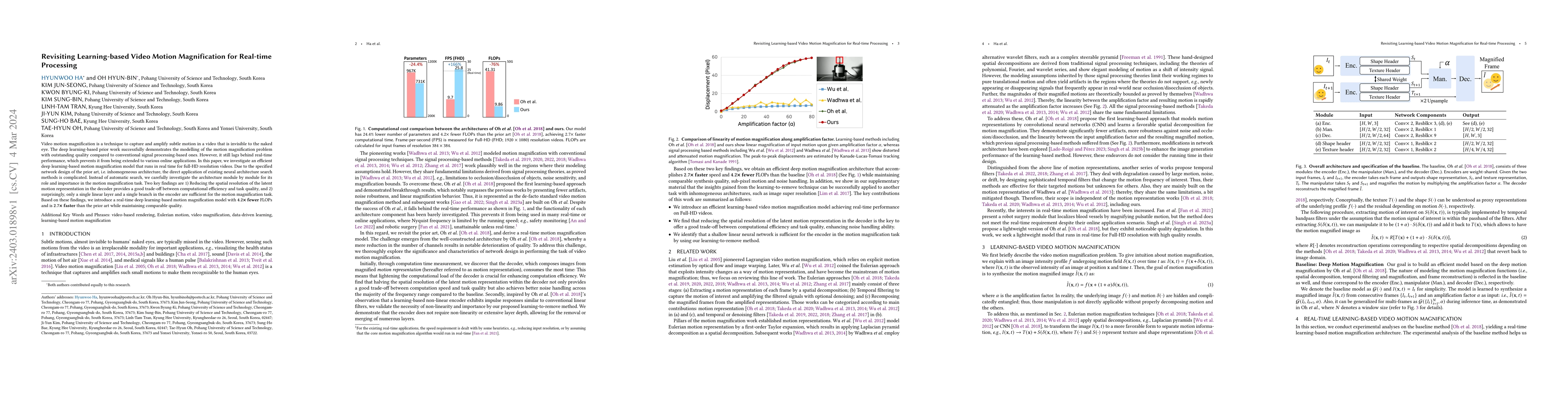 Thumbnail for Revisiting Learning-based Video Motion Magnification for Real-time
  Processing