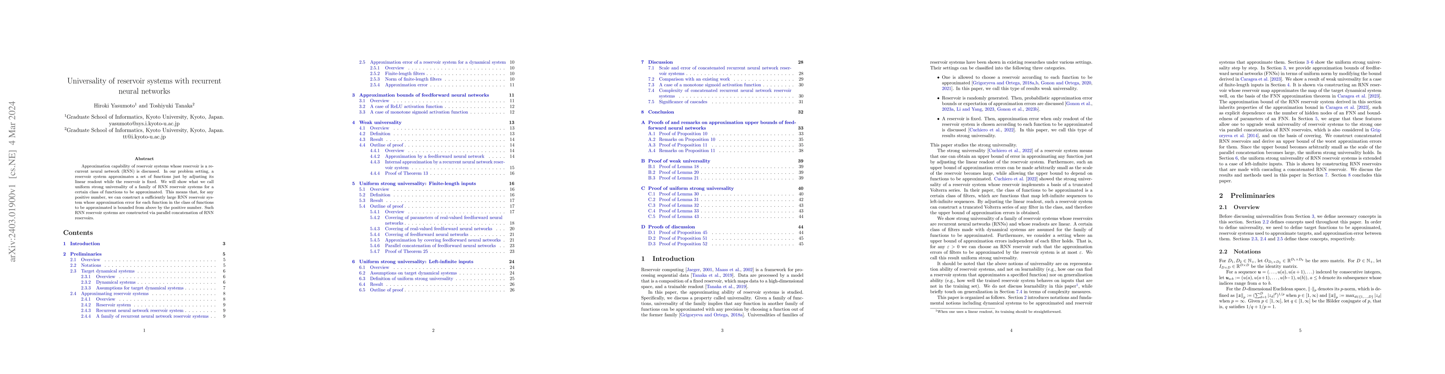 Thumbnail for Universality of reservoir systems with recurrent neural networks