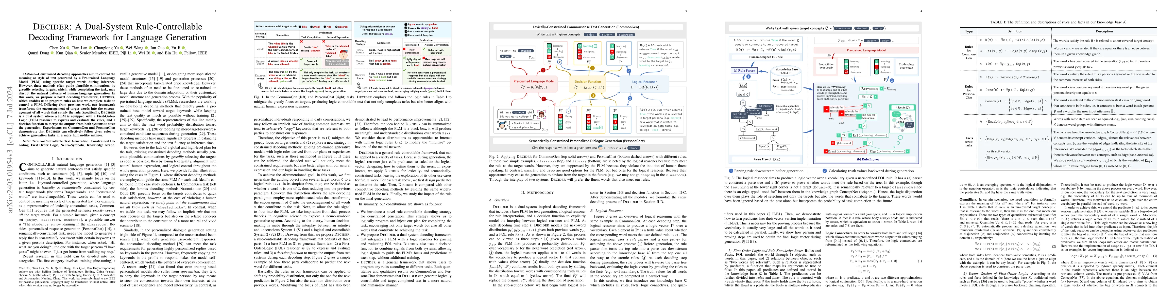 Thumbnail for DECIDER: A Dual-System Rule-Controllable Decoding Framework for Language
  Generation