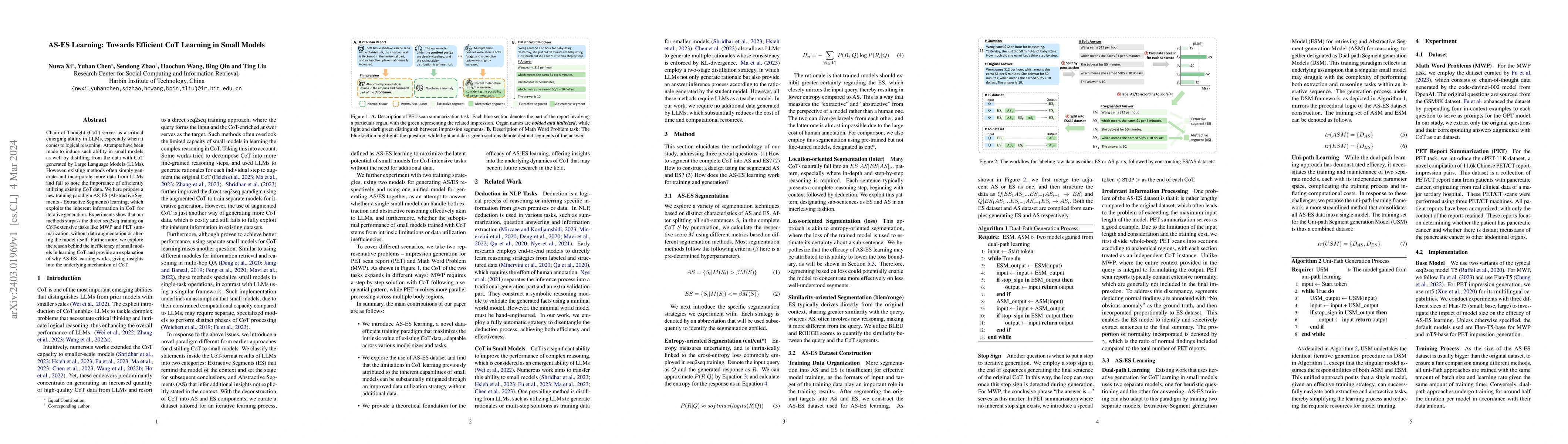 Thumbnail for AS-ES Learning: Towards Efficient CoT Learning in Small Models