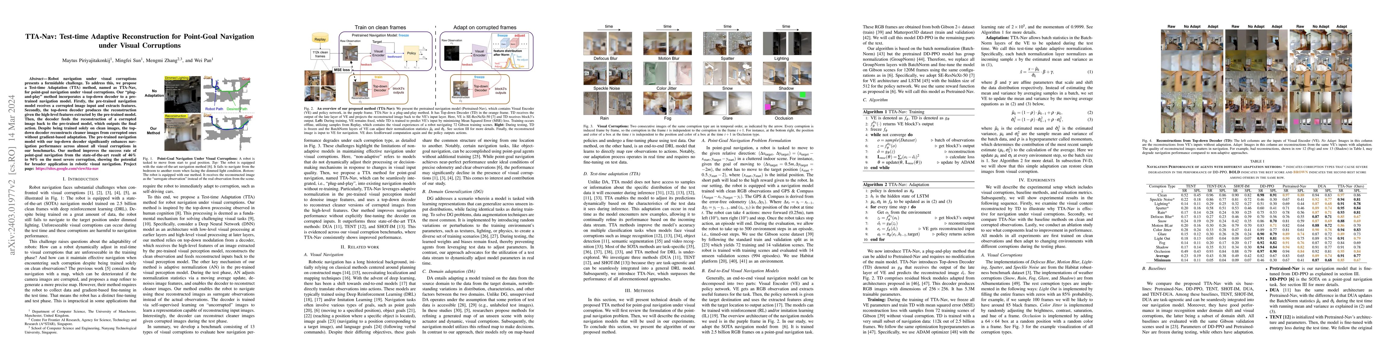 Thumbnail for TTA-Nav: Test-time Adaptive Reconstruction for Point-Goal Navigation
  under Visual Corruptions
