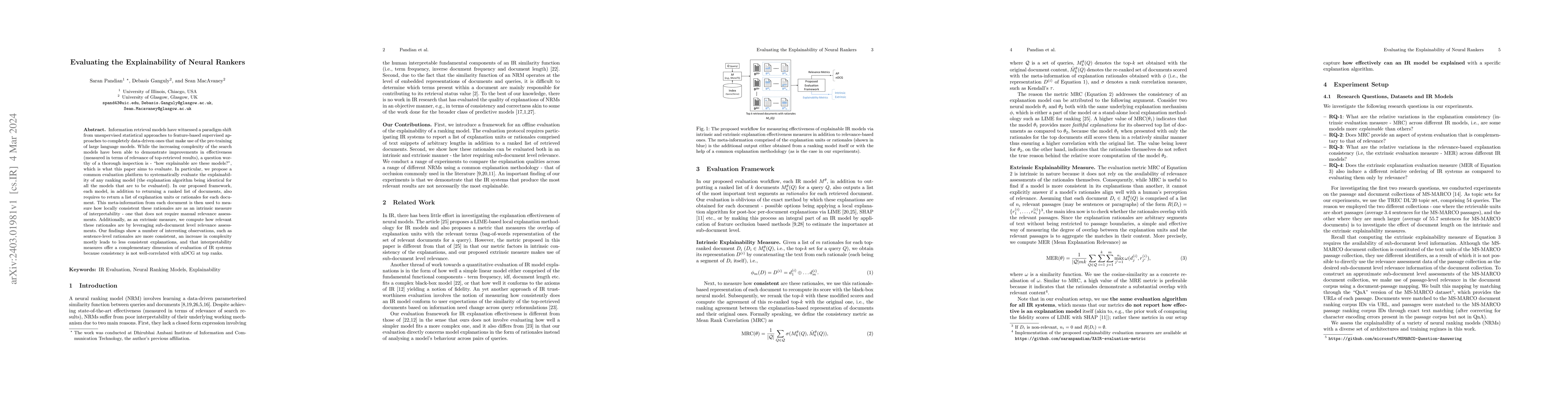 Thumbnail for Evaluating the Explainability of Neural Rankers