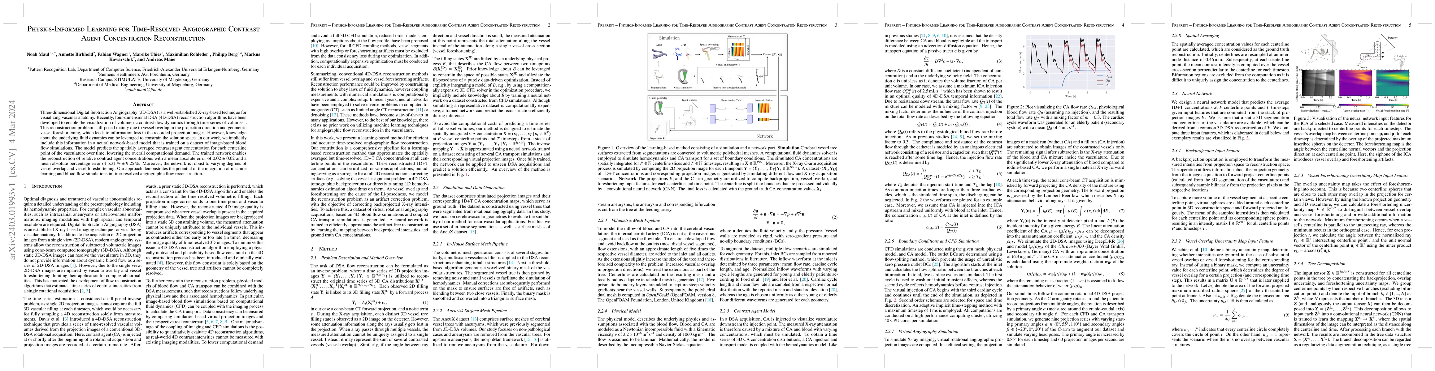 Thumbnail for Physics-Informed Learning for Time-Resolved Angiographic Contrast Agent
  Concentration Reconstruction