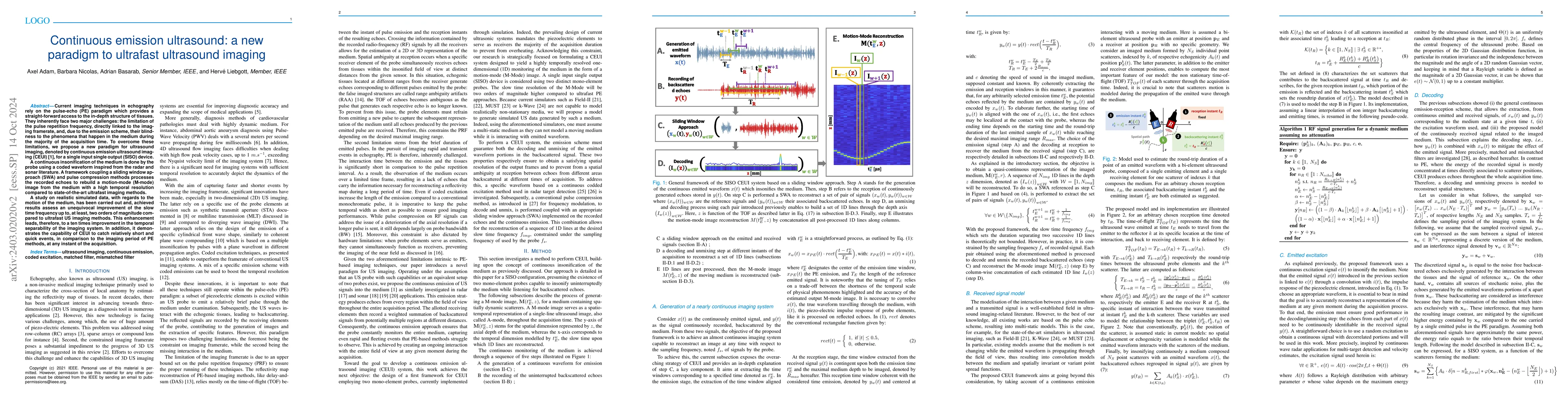 Thumbnail for Continuous emission ultrasound: a new paradigm to ultrafast ultrasound
  imaging