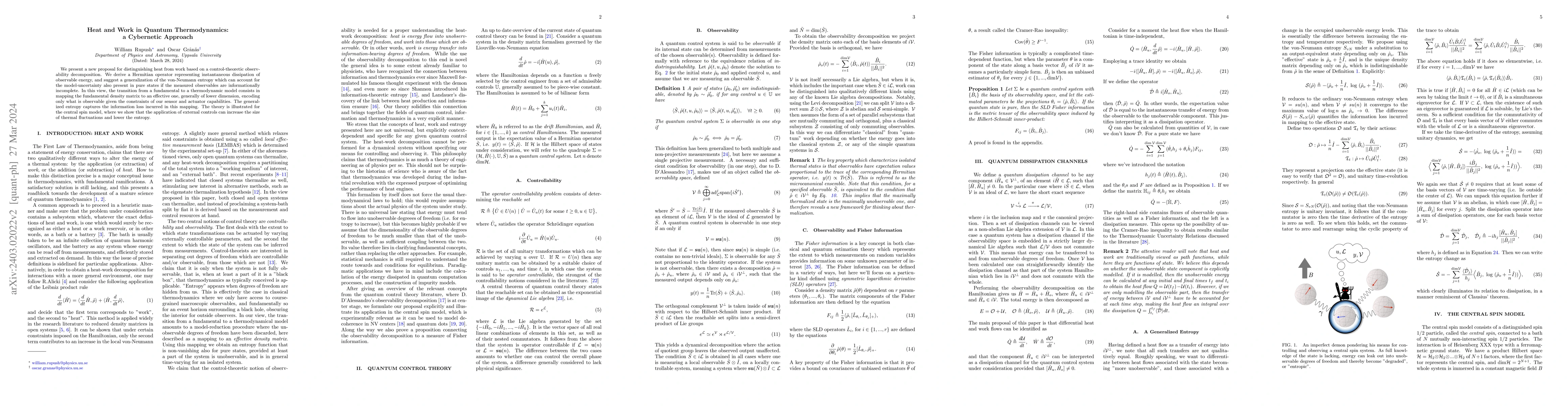 Thumbnail for Heat and Work in Quantum Thermodynamics: a Cybernetic Approach