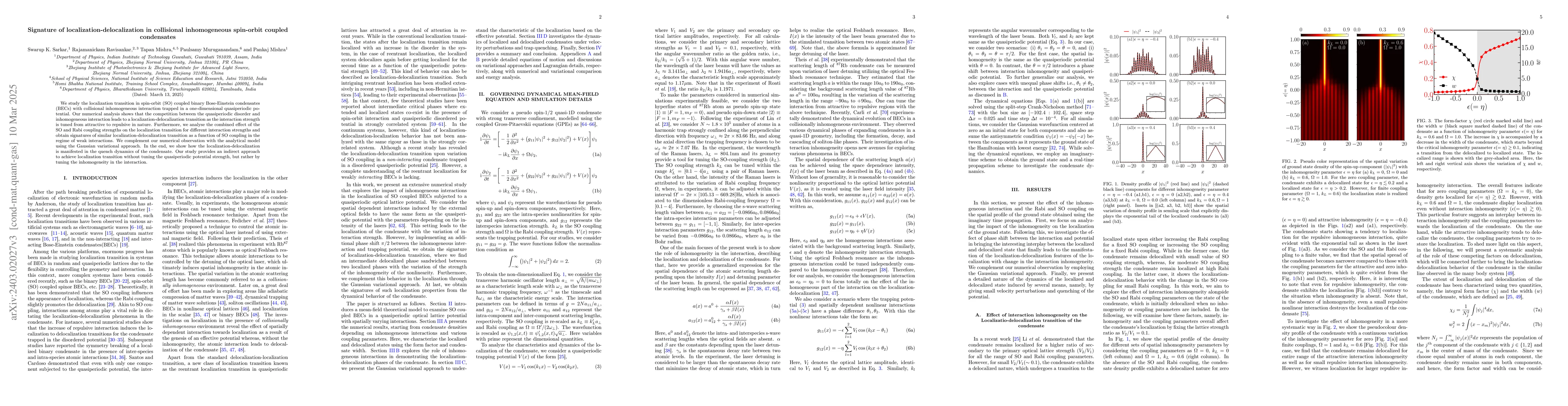 Thumbnail for Signature of reentrant localization in collisional inhomogeneous
  spin-orbit coupled condensates