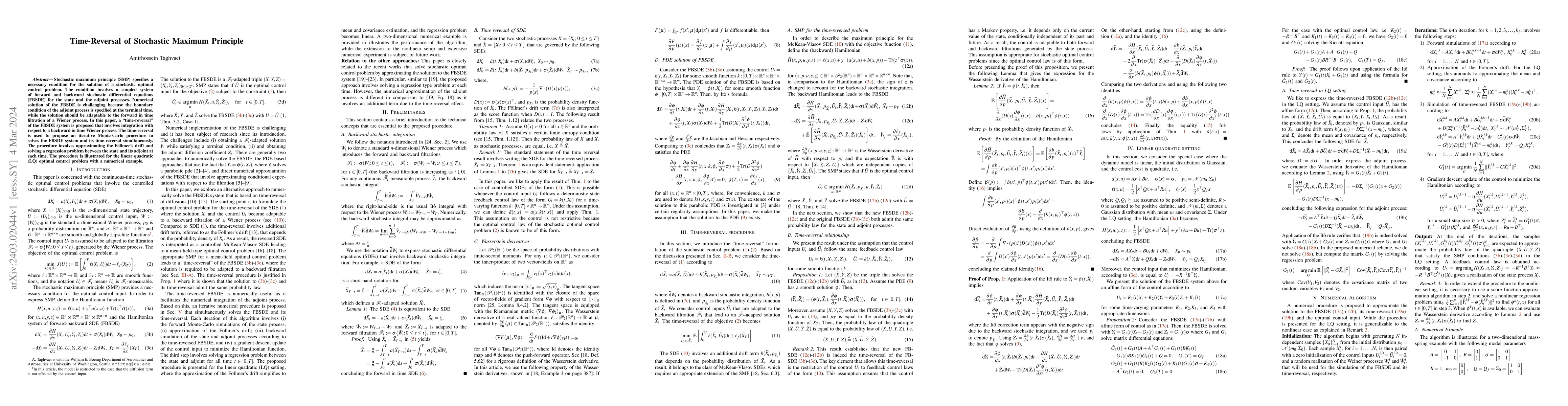 Thumbnail for Time-Reversal of Stochastic Maximum Principle