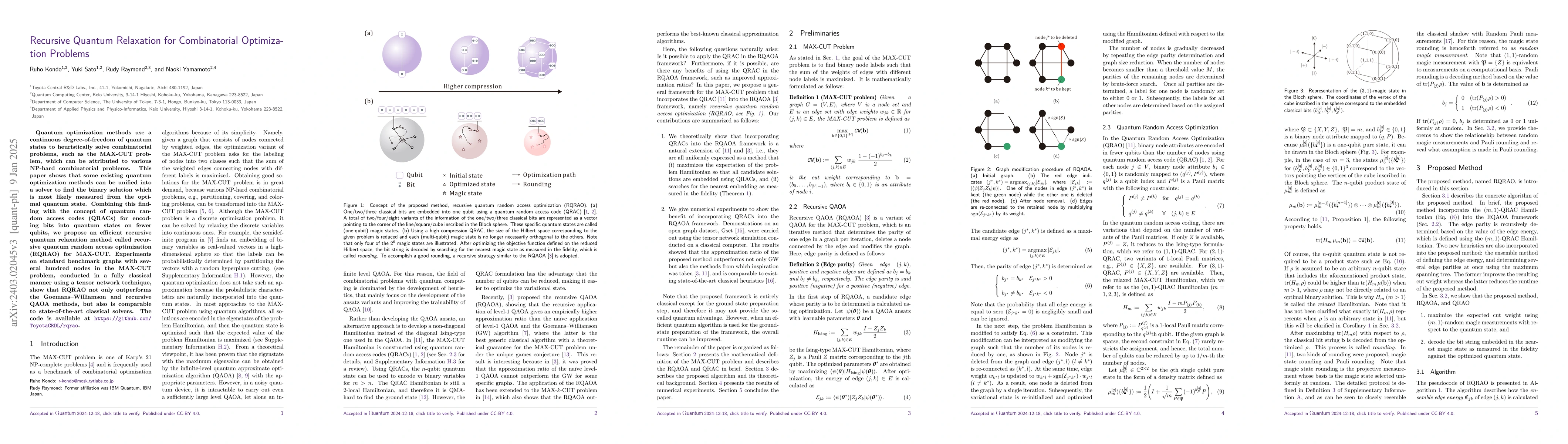 Thumbnail for Recursive Quantum Relaxation for Combinatorial Optimization Problems