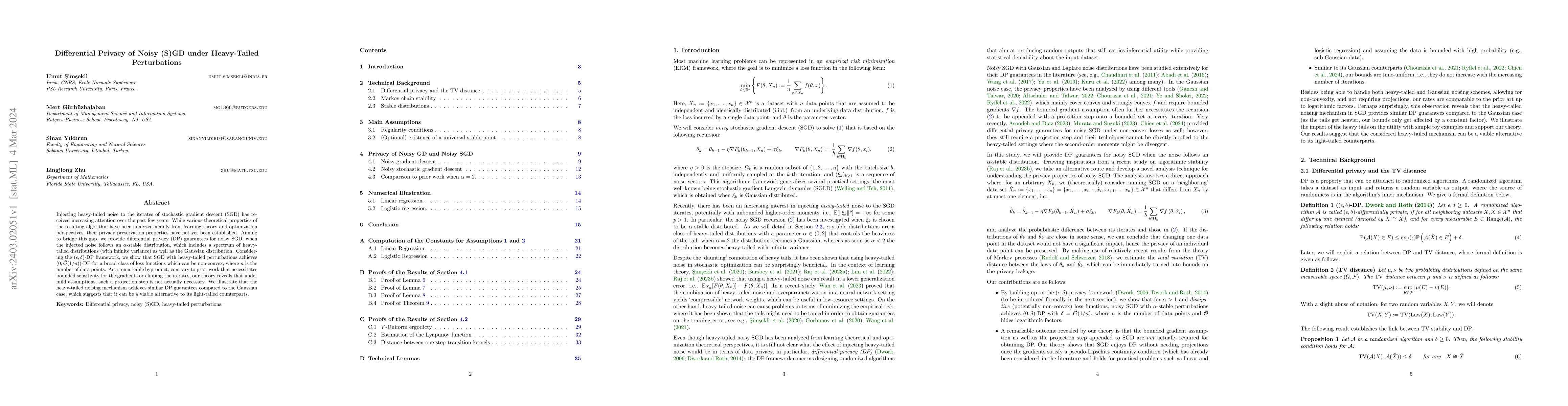 Thumbnail for Differential Privacy of Noisy (S)GD under Heavy-Tailed Perturbations