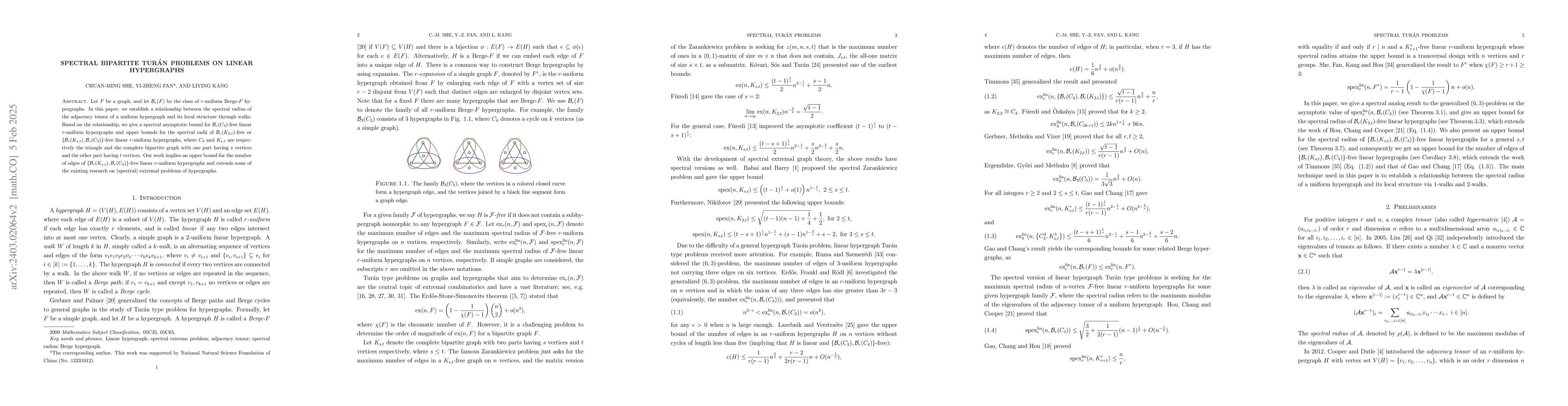 Thumbnail for Spectral bipartite Turan problems on linear hypergraphs