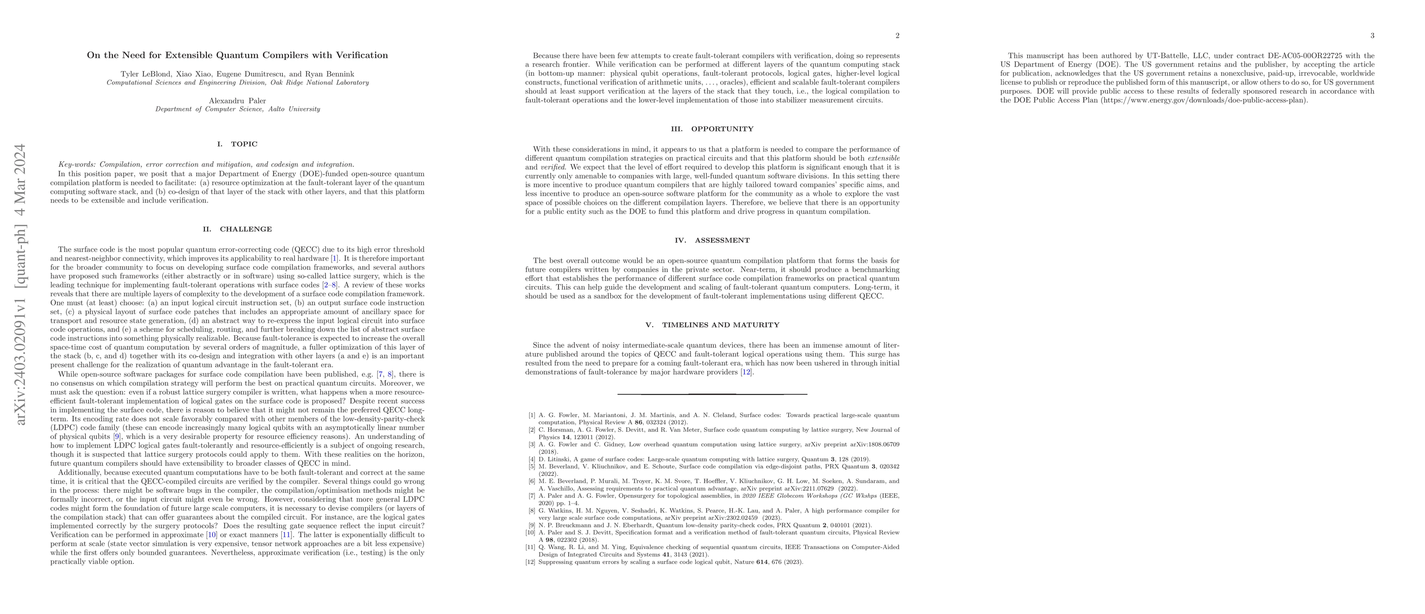Thumbnail for On the Need for Extensible Quantum Compilers with Verification