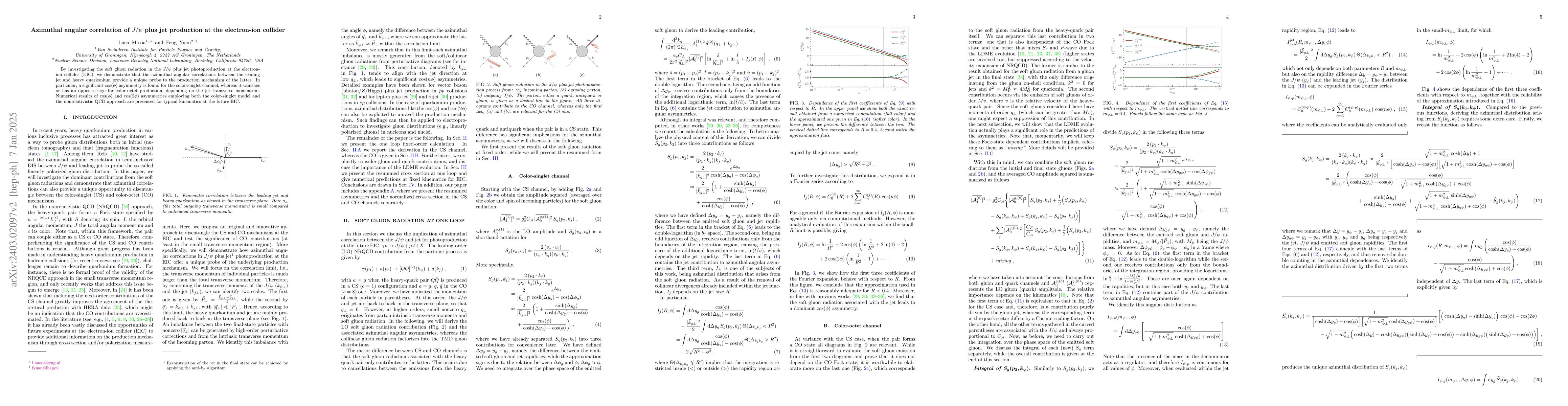 Thumbnail for Azimuthal Angular Correlation of $J/\psi$ Plus Jet Production at the EIC