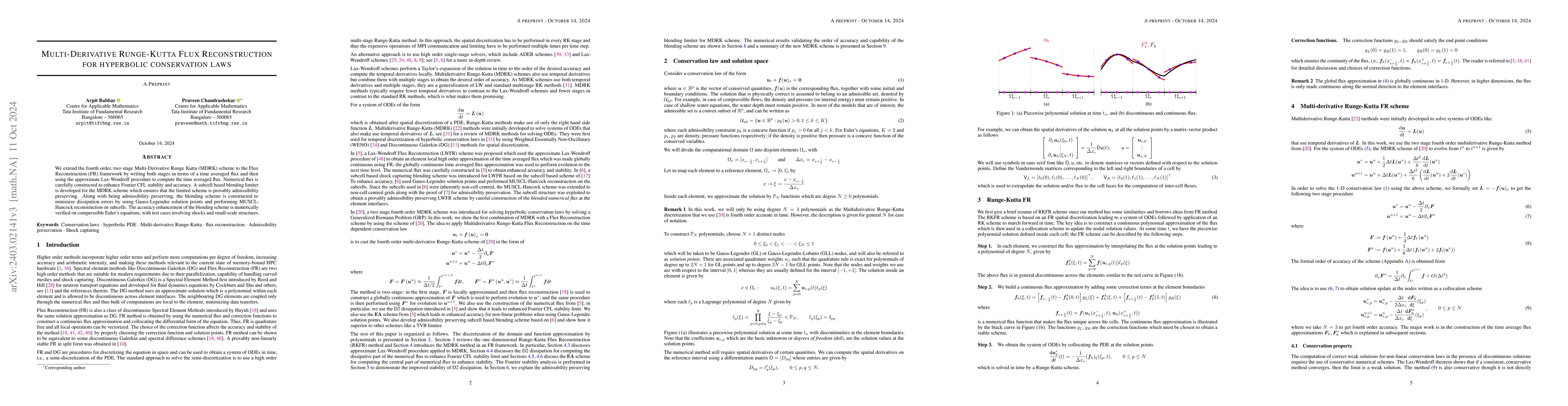 Thumbnail for Multi-Derivative Runge-Kutta Flux Reconstruction for hyperbolic
  conservation laws