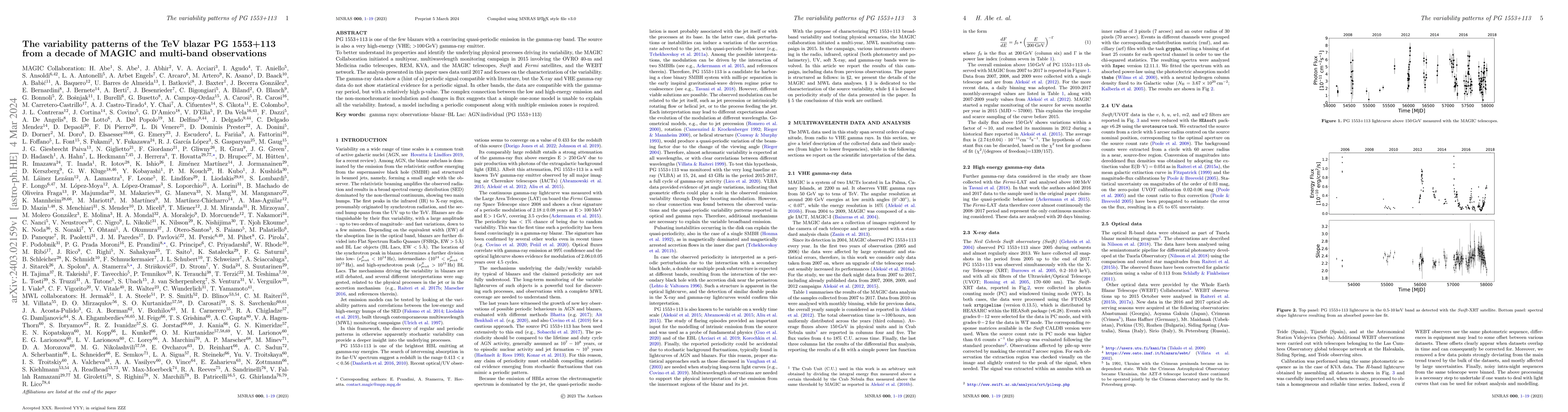 Thumbnail for The variability patterns of the TeV blazar PG 1553+113 from a decade of
  MAGIC and multi-band observations