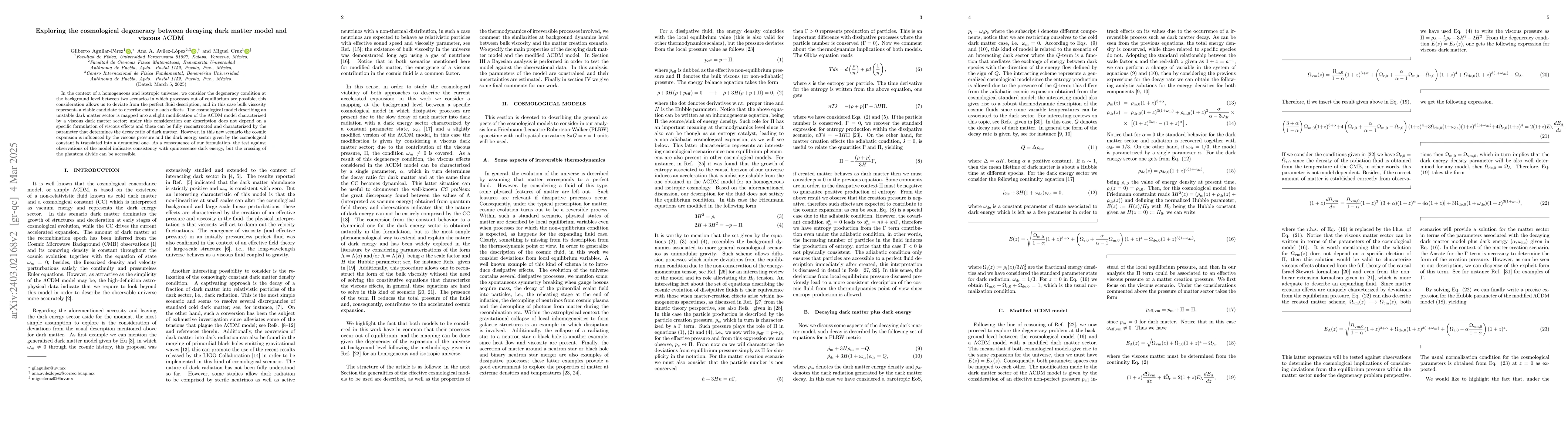 Thumbnail for Exploring the cosmological degeneracy between decaying dark matter model
  and viscous $\Lambda$CDM