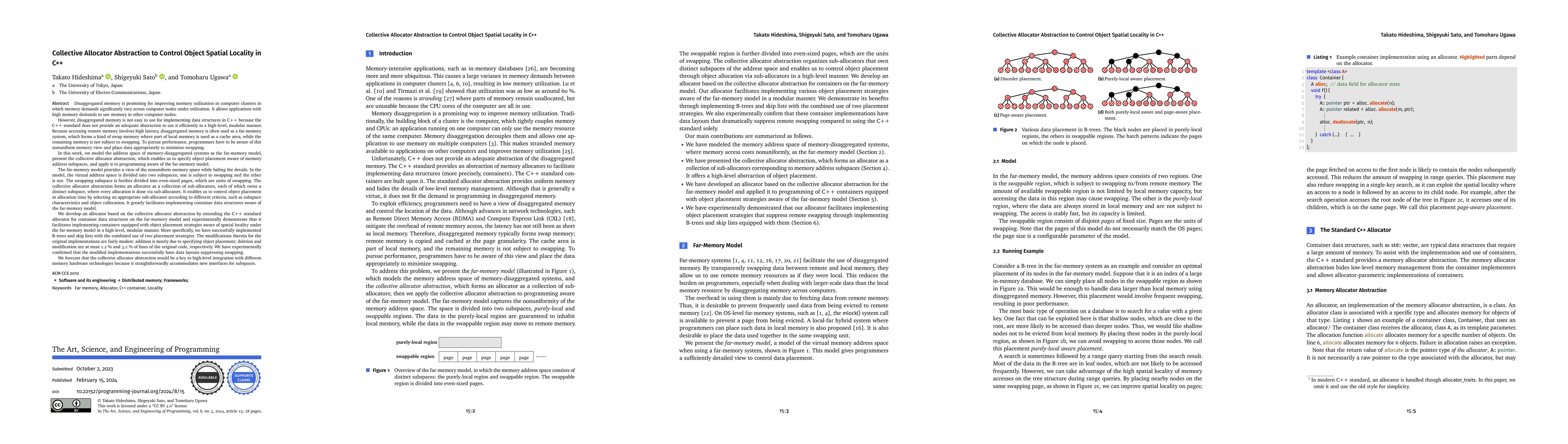 Thumbnail for Collective Allocator Abstraction to Control Object Spatial Locality in
  C++