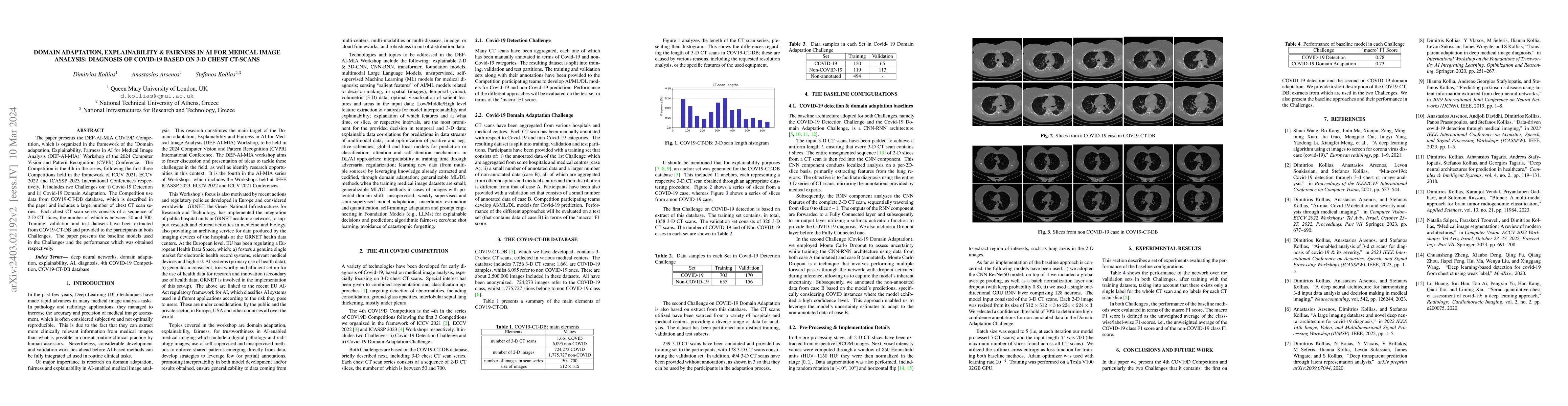 Thumbnail for Domain adaptation, Explainability & Fairness in AI for Medical Image
  Analysis: Diagnosis of COVID-19 based on 3-D Chest CT-scans