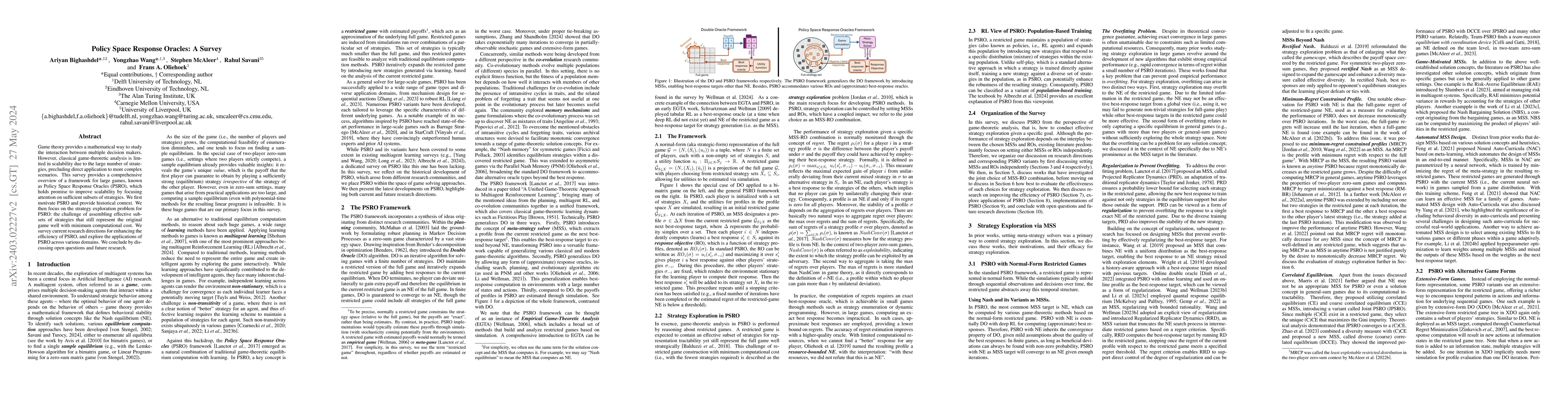 Thumbnail for Policy Space Response Oracles: A Survey
