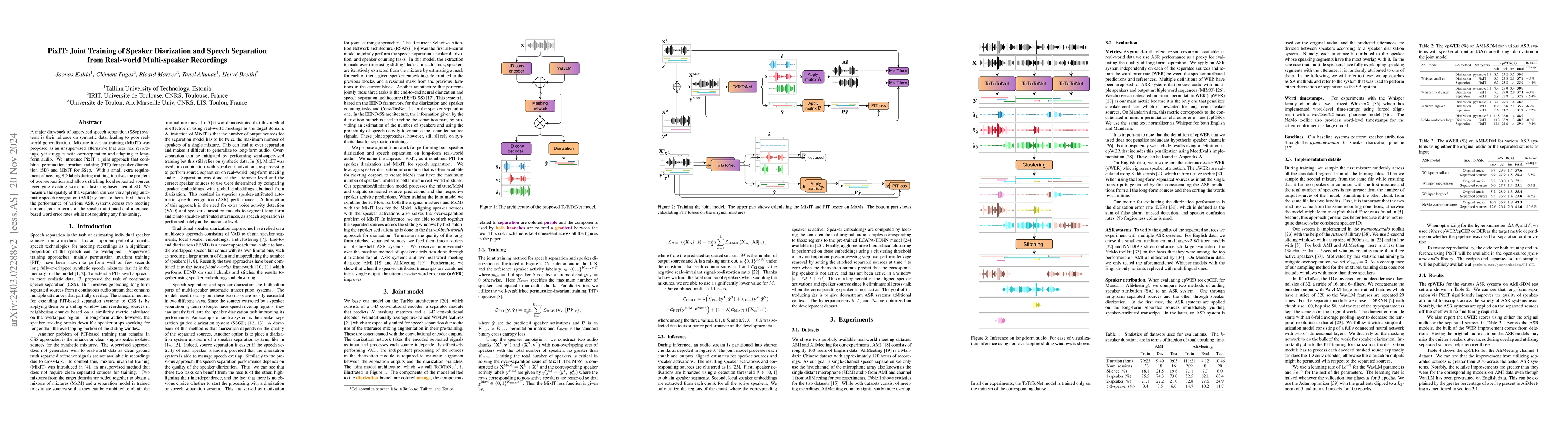 Thumbnail for PixIT: Joint Training of Speaker Diarization and Speech Separation from
  Real-world Multi-speaker Recordings