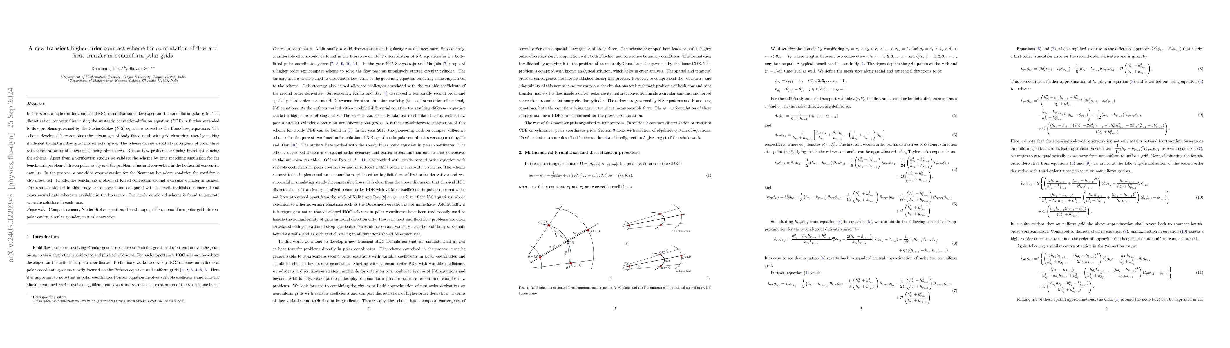 Thumbnail for A new HOC scheme for computation of flow and heat transfer in nonuniform
  polar grids