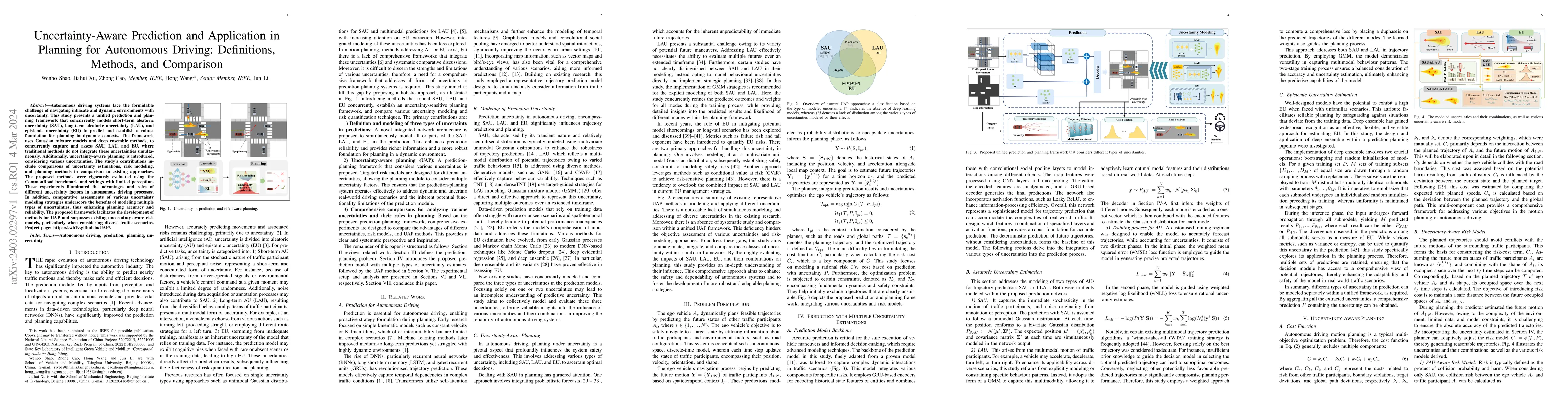 Thumbnail for Uncertainty-Aware Prediction and Application in Planning for Autonomous
  Driving: Definitions, Methods, and Comparison