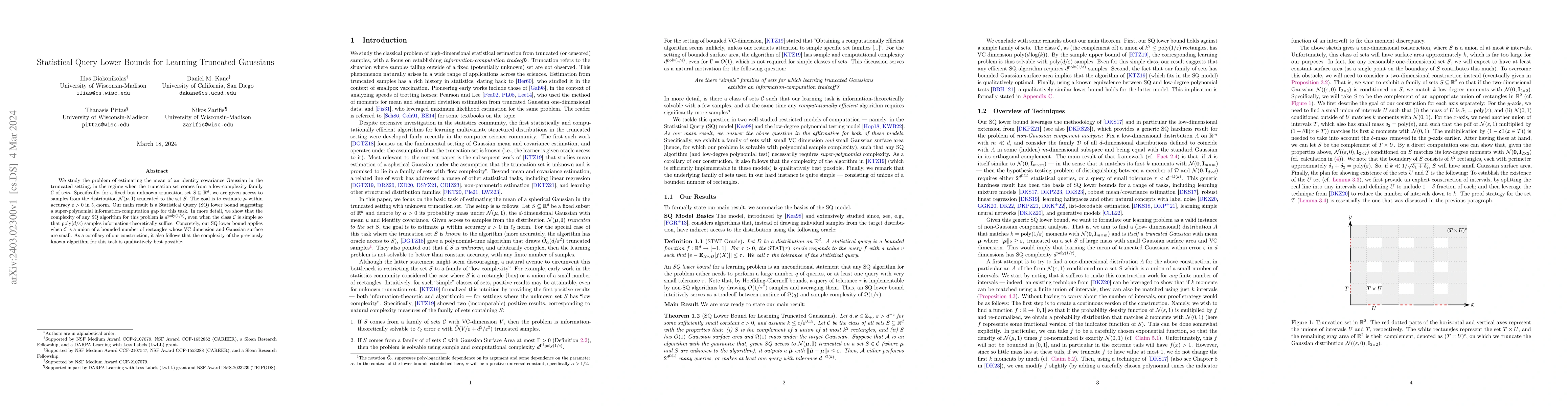 Thumbnail for Statistical Query Lower Bounds for Learning Truncated Gaussians