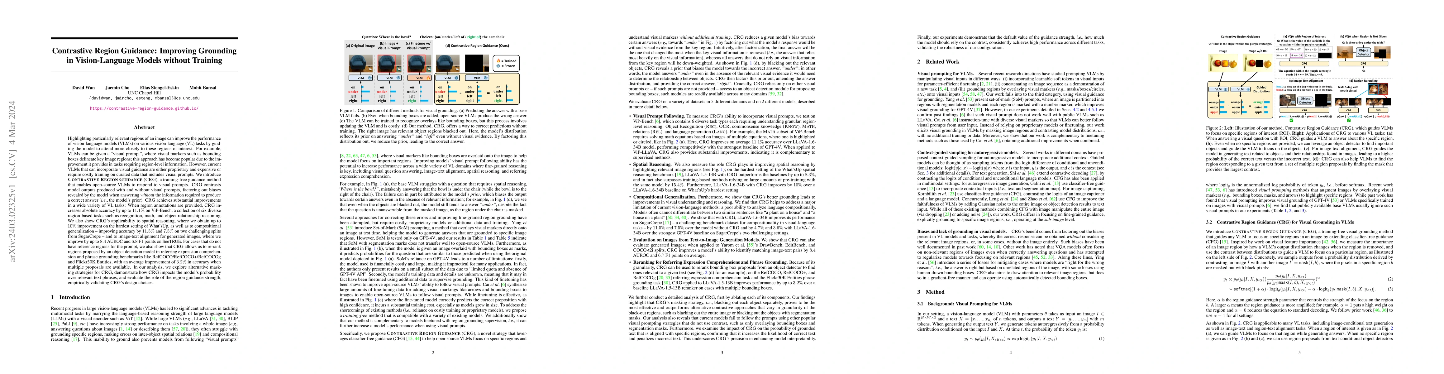 Thumbnail for Contrastive Region Guidance: Improving Grounding in Vision-Language
  Models without Training