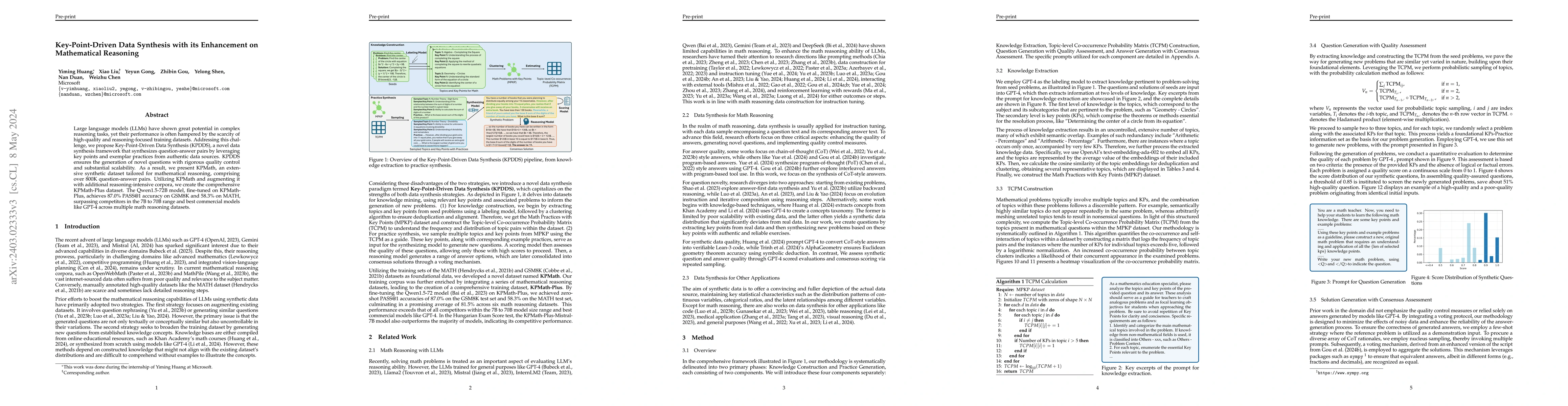 Thumbnail for Key-Point-Driven Data Synthesis with its Enhancement on Mathematical
  Reasoning
